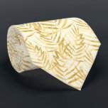 Gold Palm Tree Fronds Tropical Ivory Tie<br><div class="desc">Tropical gold palm tree fronds on a light ivory background (or any colour you choose), this men's neck tie is cool for the office, a night on the town, a wedding, for the groom or groomsmen or give as a gift to your husband, dad, brother or best friend. Make a...</div>