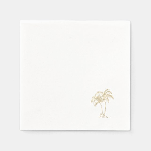 Gold Palm Tree  Napkin (Front)