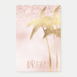 Gold Palm Trees Pink Ombre Glitter Dream  Post-it Notes