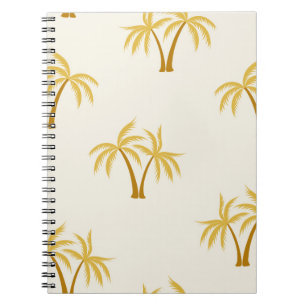 Gold Palm Trees: Tropical Textile. Notebook