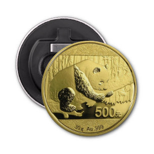 Gold Panda coin Bottle Opener