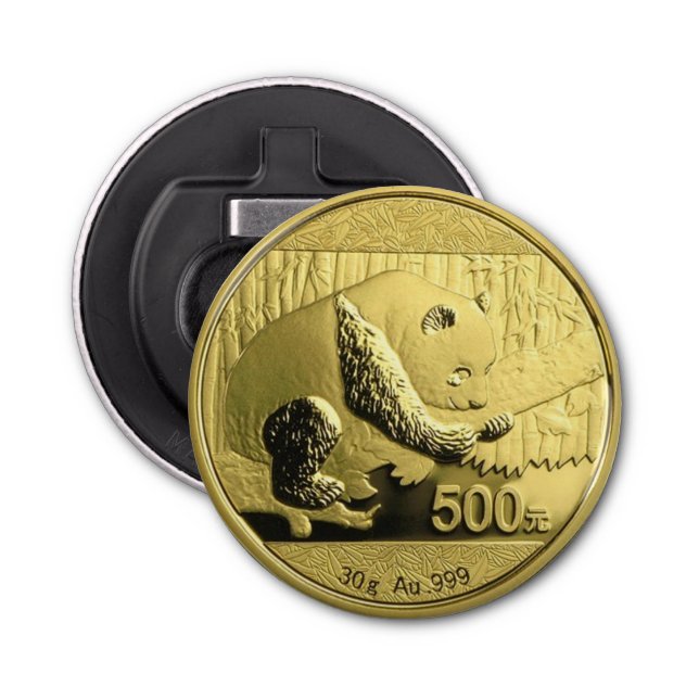 Gold Panda coin Bottle Opener (Front)