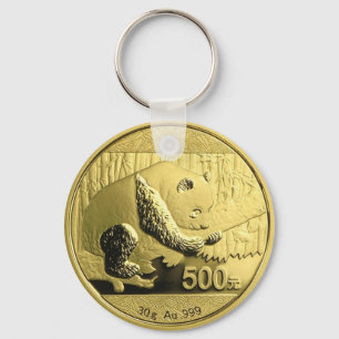 Gold Panda coin Key Ring