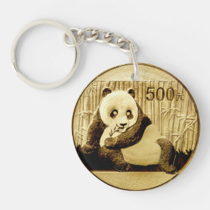 Gold Panda coin Key Ring
