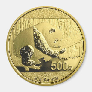 Gold Panda coin Magnet