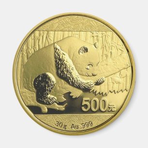 Gold Panda coin Magnet