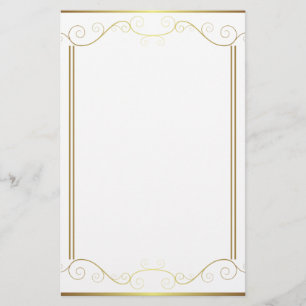 Gold Panel Stationery
