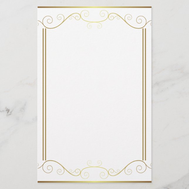 Gold Panel Stationery (Front)