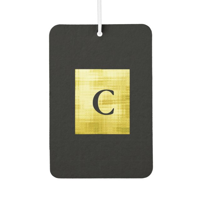 Gold Panelled Black-II Car Air Freshener (Front)