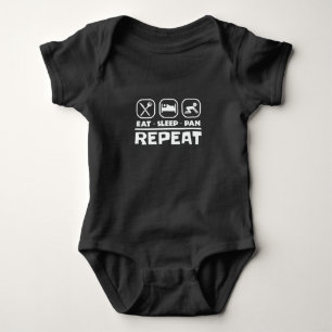 Gold panning prospecting East Sleep Pan Repeat Baby Bodysuit