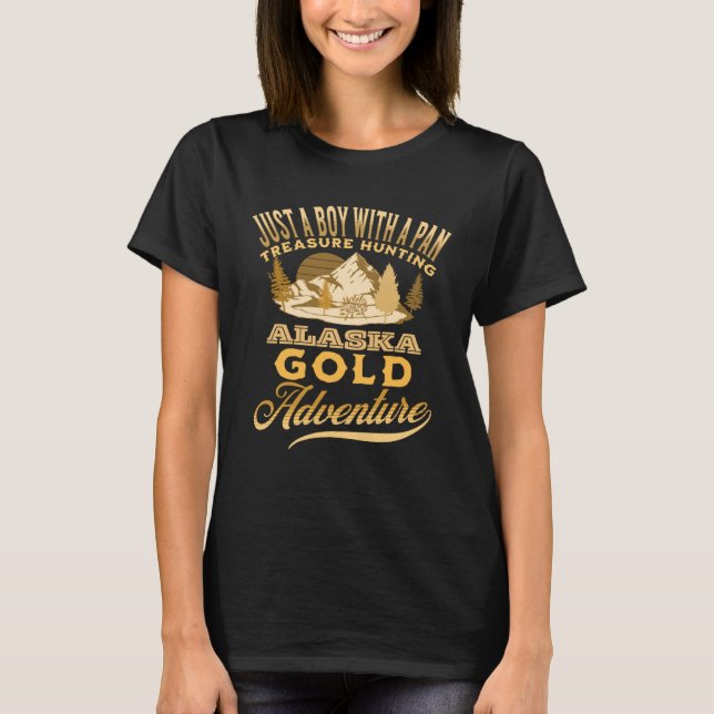 Gold Panning   USA Nugget Love Alaska Outdoors T-Shirt (Front)