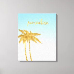 Gold Paradise Palm Trees Canvas Print