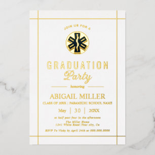 Gold paramedic EMT Class Of 2025 white graduation