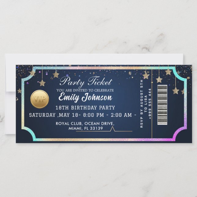 Gold Party Ticket Invitation 2026 (Front)