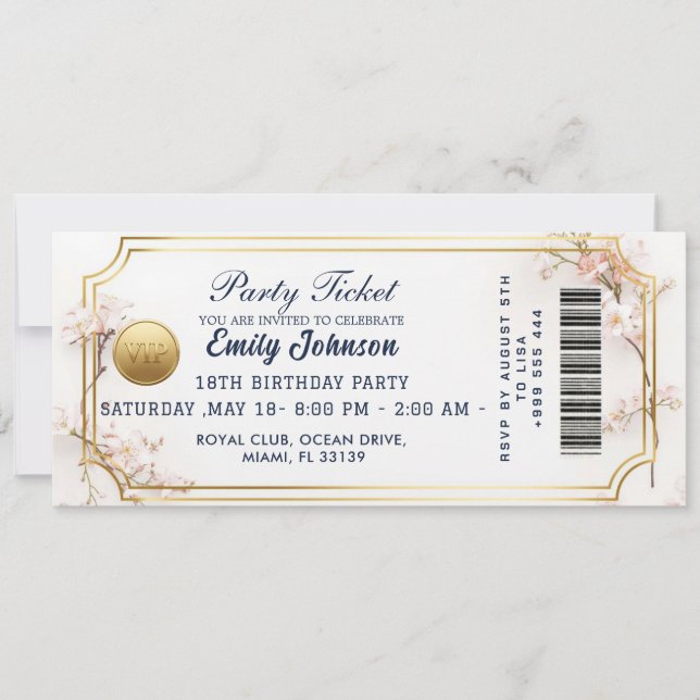 Gold Party Ticket Invitation 2026 (Front)