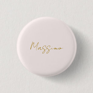 Gold & Pastel Colour Calligraphy Elegant Plain Nam 3 Cm Round Badge