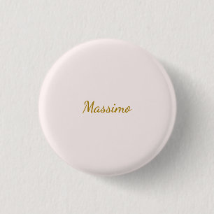 Gold & Pastel Colour Calligraphy Elegant Plain Nam 3 Cm Round Badge