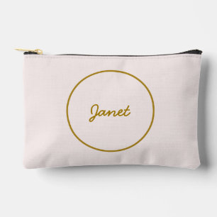 Gold & Pastel Colour Calligraphy Elegant Plain Nam Accessory Pouch