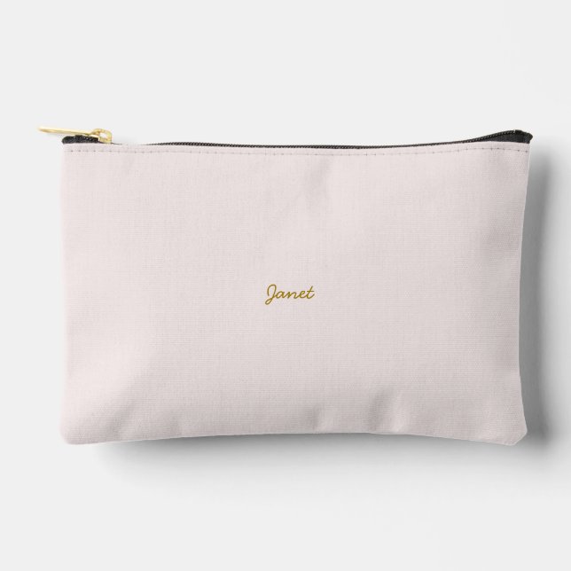 Gold & Pastel Colour Calligraphy Elegant Plain Nam Accessory Pouch (Front)