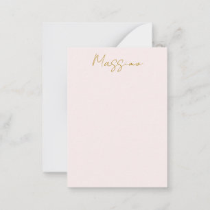 Gold & Pastel Colour Calligraphy Elegant Plain Nam Card