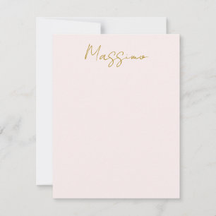 Gold & Pastel Colour Calligraphy Elegant Plain Nam Card