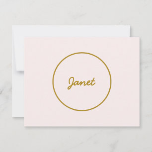 Gold & Pastel Colour Calligraphy Elegant Plain Nam Card