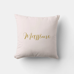 Gold & Pastel Colour Calligraphy Elegant Plain Nam Cushion