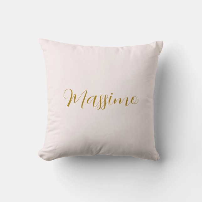 Gold & Pastel Colour Calligraphy Elegant Plain Nam Cushion (Front)