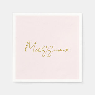 Gold & Pastel Colour Calligraphy Elegant Plain Nam Napkin