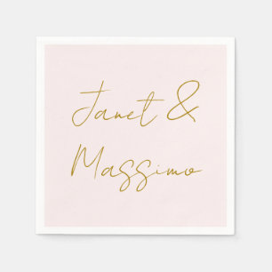 Gold & Pastel Colour Calligraphy Elegant Plain Nam Napkin