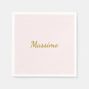 Gold & Pastel Colour Calligraphy Elegant Plain Nam Napkin