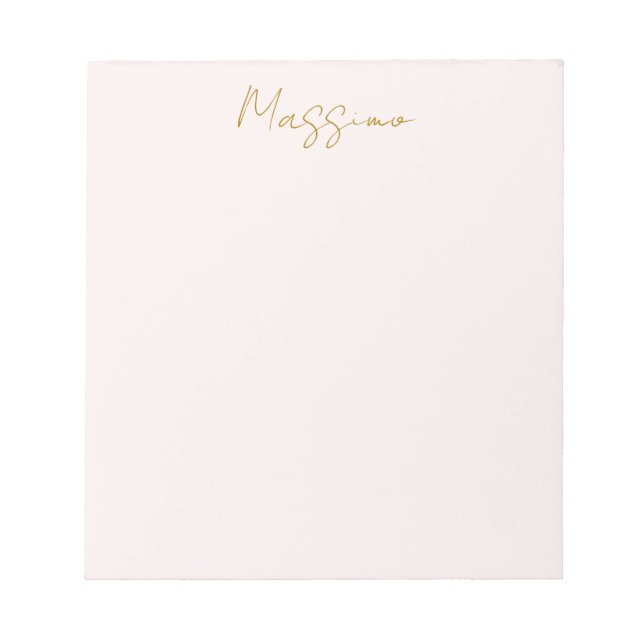 Gold & Pastel Colour Calligraphy Elegant Plain Nam Notepad (Front)