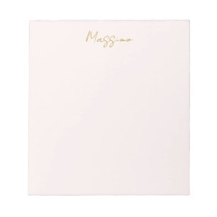Gold & Pastel Colour Calligraphy Elegant Plain Nam Notepad