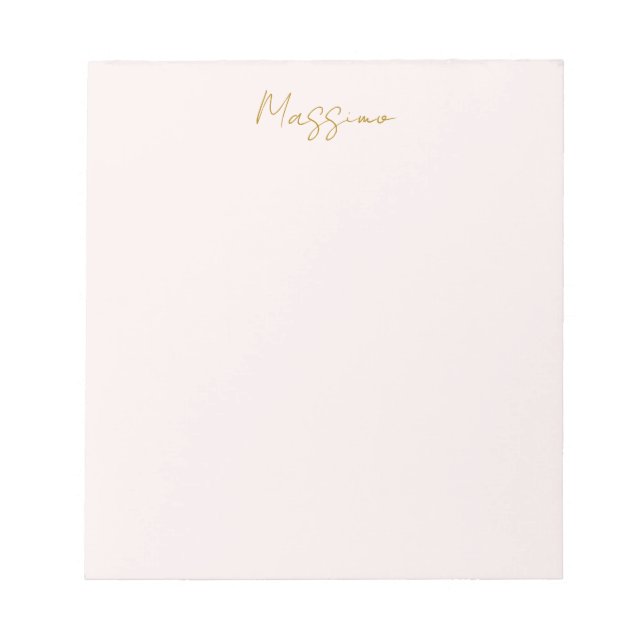 Gold & Pastel Colour Calligraphy Elegant Plain Nam Notepad (Front)