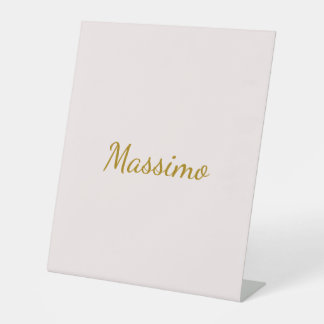 Gold & Pastel Colour Calligraphy Elegant Plain Nam Pedestal Sign