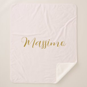 Gold & Pastel Colour Calligraphy Elegant Plain Nam Sherpa Blanket
