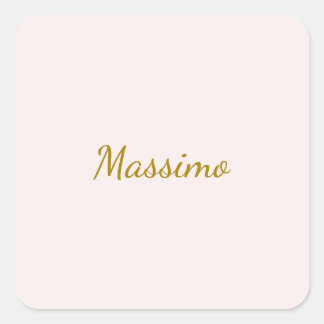 Gold & Pastel Colour Calligraphy Elegant Plain Nam Square Sticker