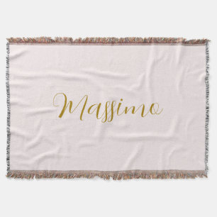 Gold & Pastel Colour Calligraphy Elegant Plain Nam Throw Blanket