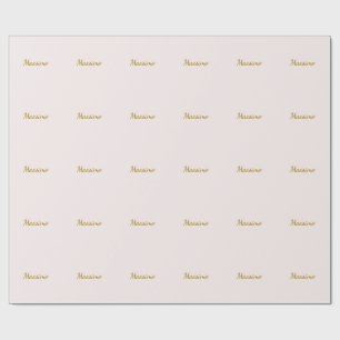 Gold & Pastel Colour Calligraphy Elegant Plain Nam Wrapping Paper
