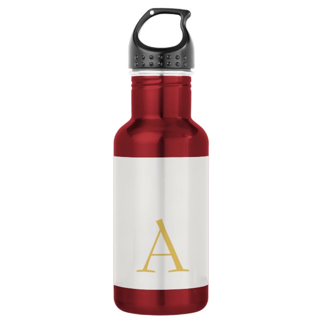 Gold & Pastel Colour Monogram Professional Initial 532 Ml Water Bottle (Front)