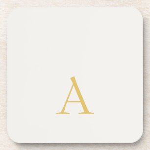 Gold & Pastel Colour Monogram Professional Initial Coaster