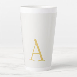 Gold & Pastel Colour Monogram Professional Initial Latte Mug