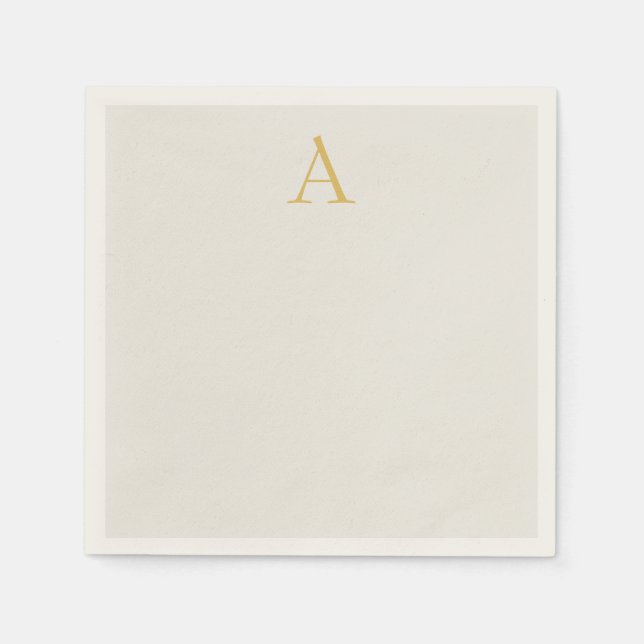 Gold & Pastel Colour Monogram Professional Initial Napkin (Front)