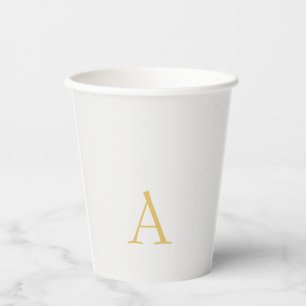Gold & Pastel Colour Monogram Professional Initial Paper Cups