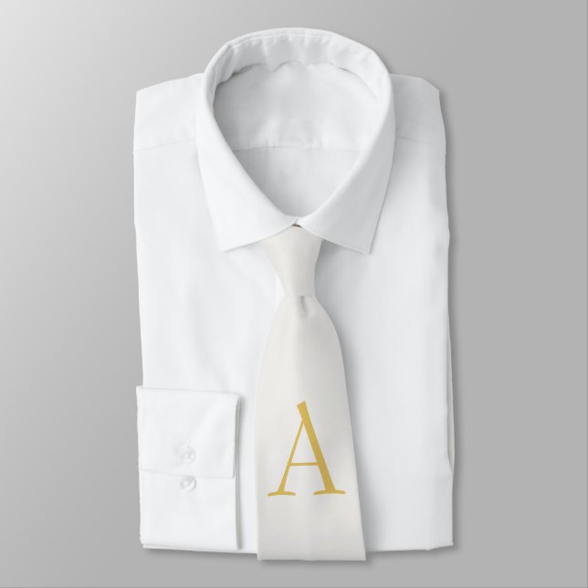 Gold & Pastel Colour Monogram Professional Initial Tie (Tied)