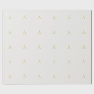 Gold & Pastel Colour Monogram Professional Initial Wrapping Paper
