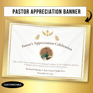 Gold Pastor Appreciation Celebration Event Banner