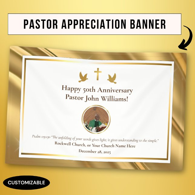 Gold Pastor Appreciation Celebration Event  Banner (Creator Uploaded)