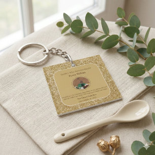 Gold Pastor Appreciation Church Anniversary Photo Key Ring