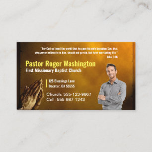 Gold Pastor or Deacon Photo Church Business Card